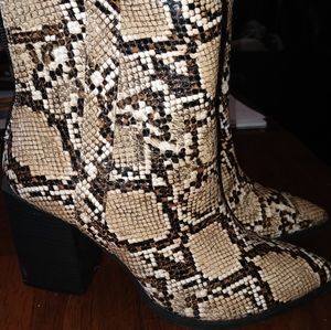 Snake print boots